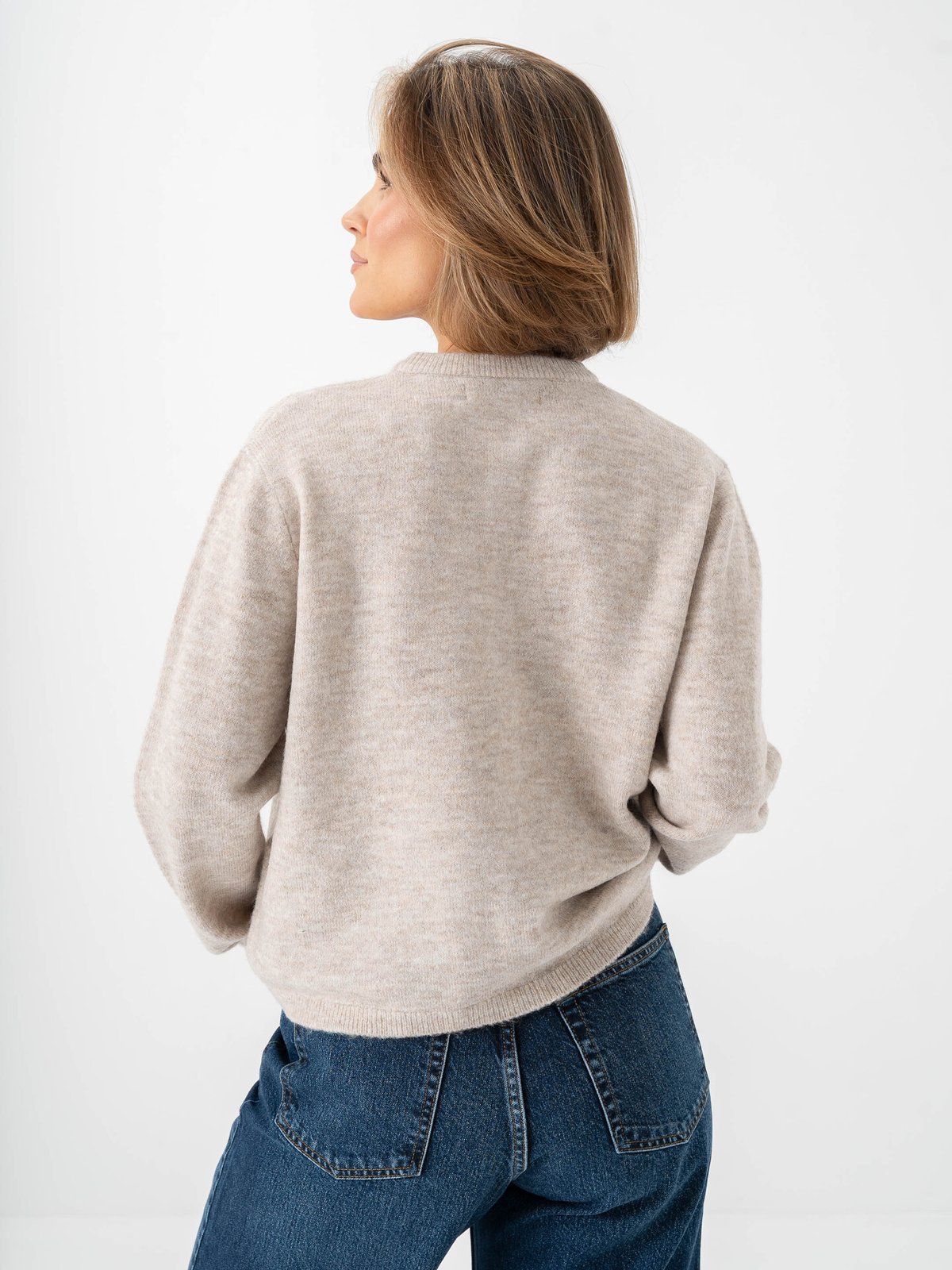 Only Simoni Long Sleeve O-Neck Cardigan Pumice Stone