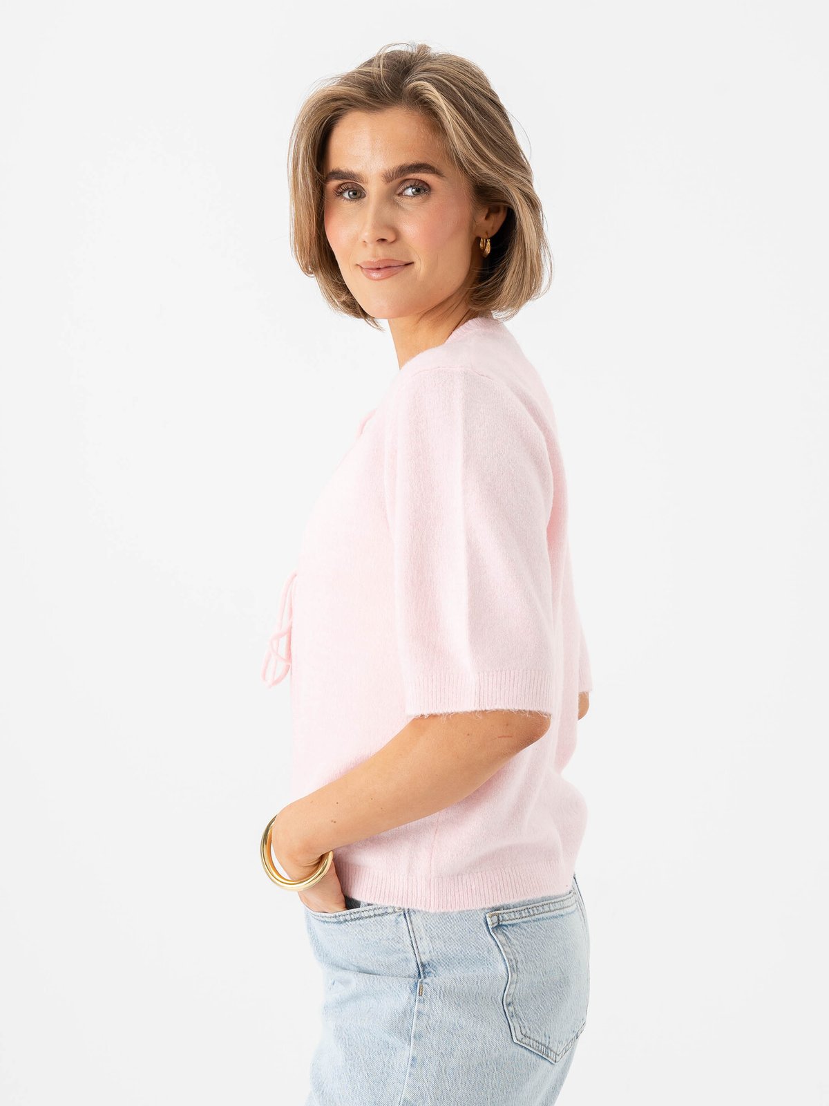 Only Simoni 2/4 Bow Cardigan Potpourri