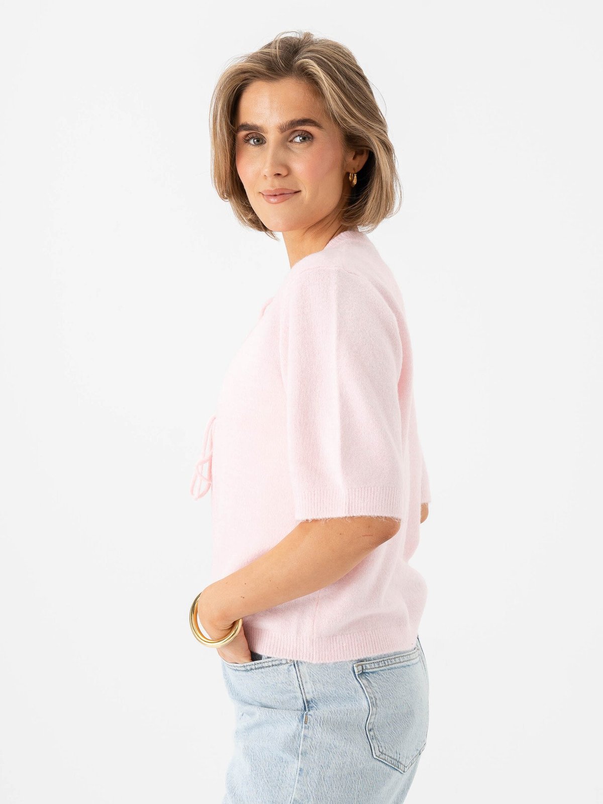 Only Simoni 2/4 Bow Cardigan Potpourri