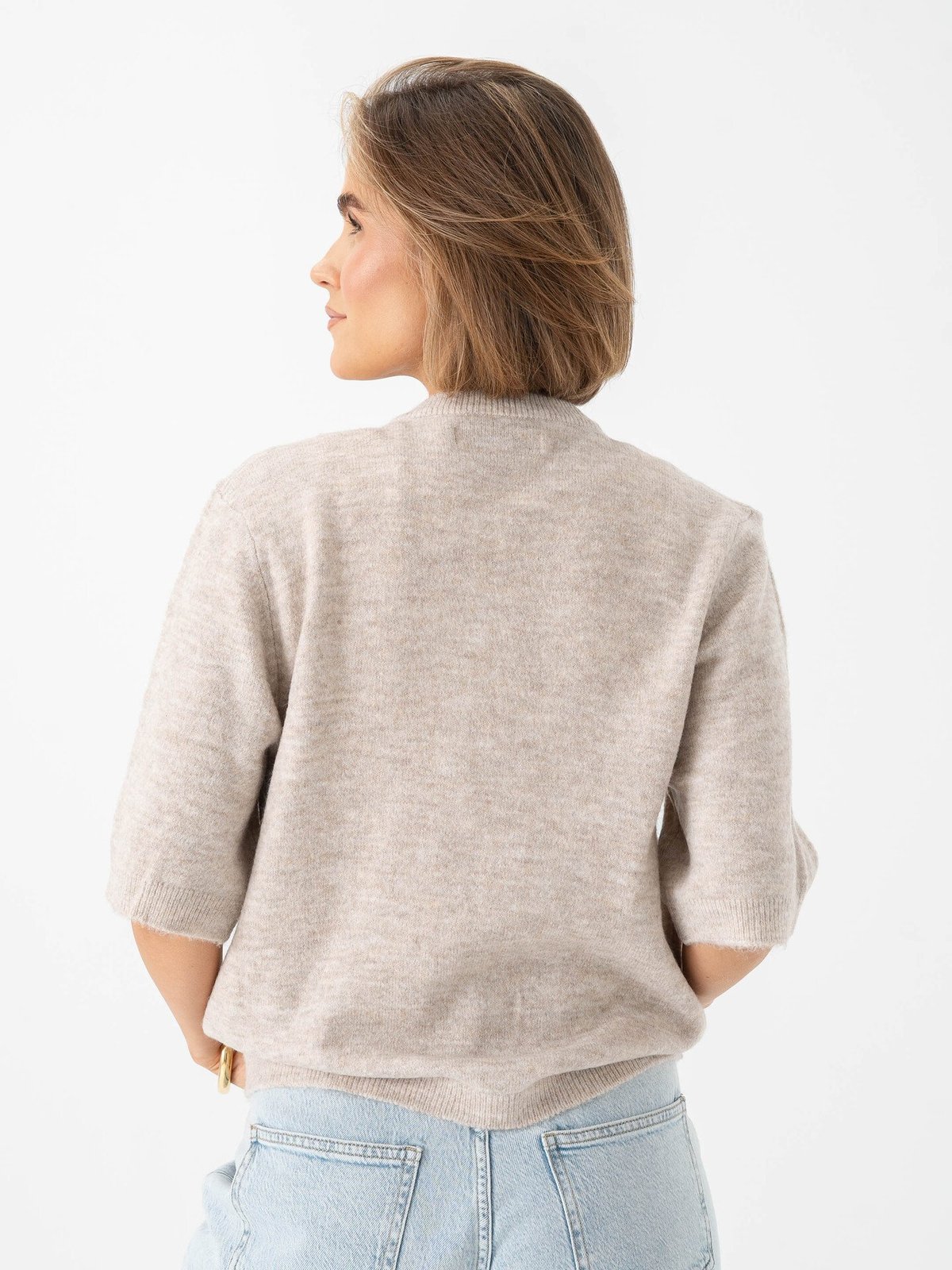 Only Simoni 2/4 Bow Cardigan Pumice Stone