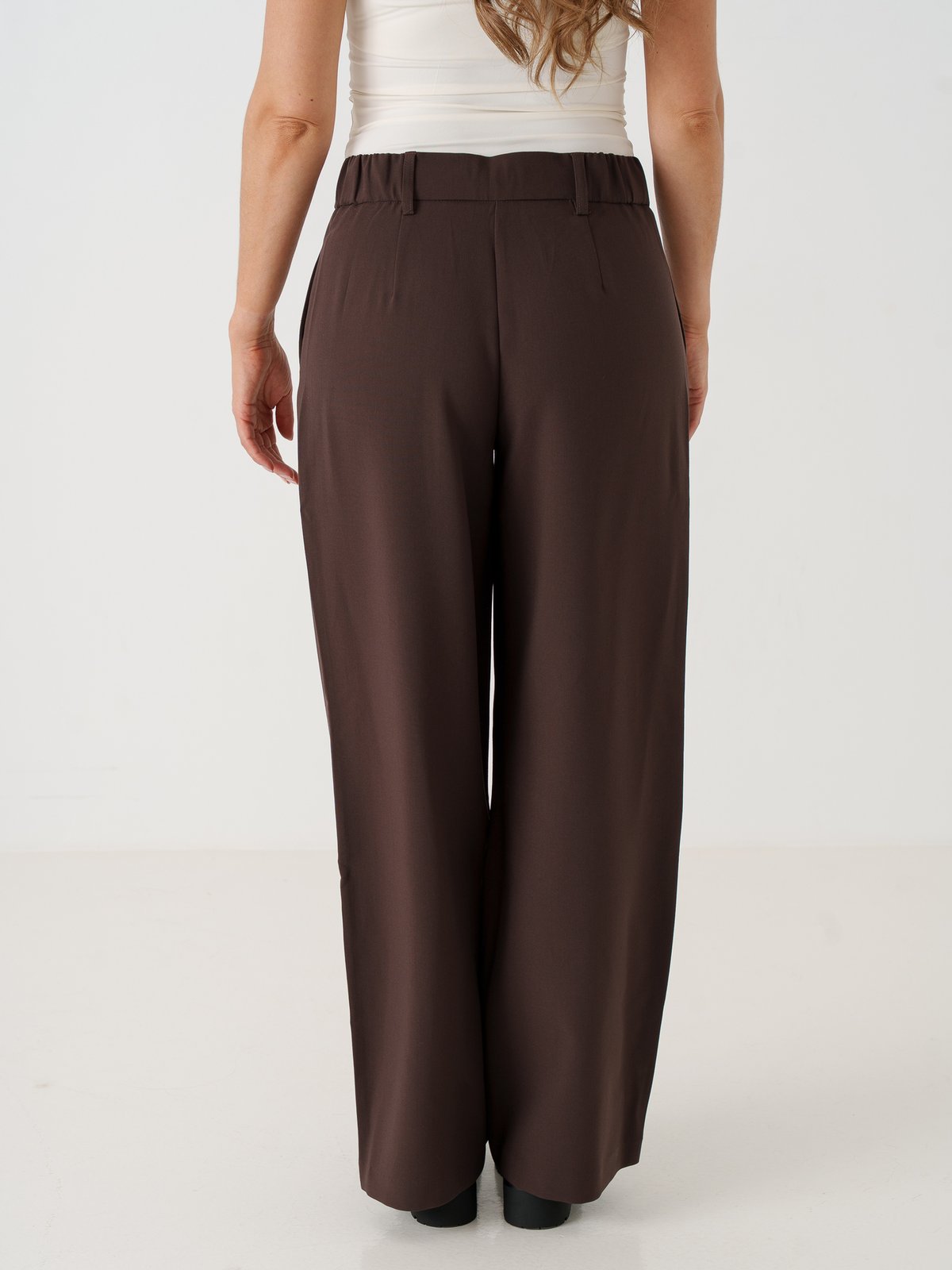 Only Linda Raven High Waist Straight Pant Coffee Bean