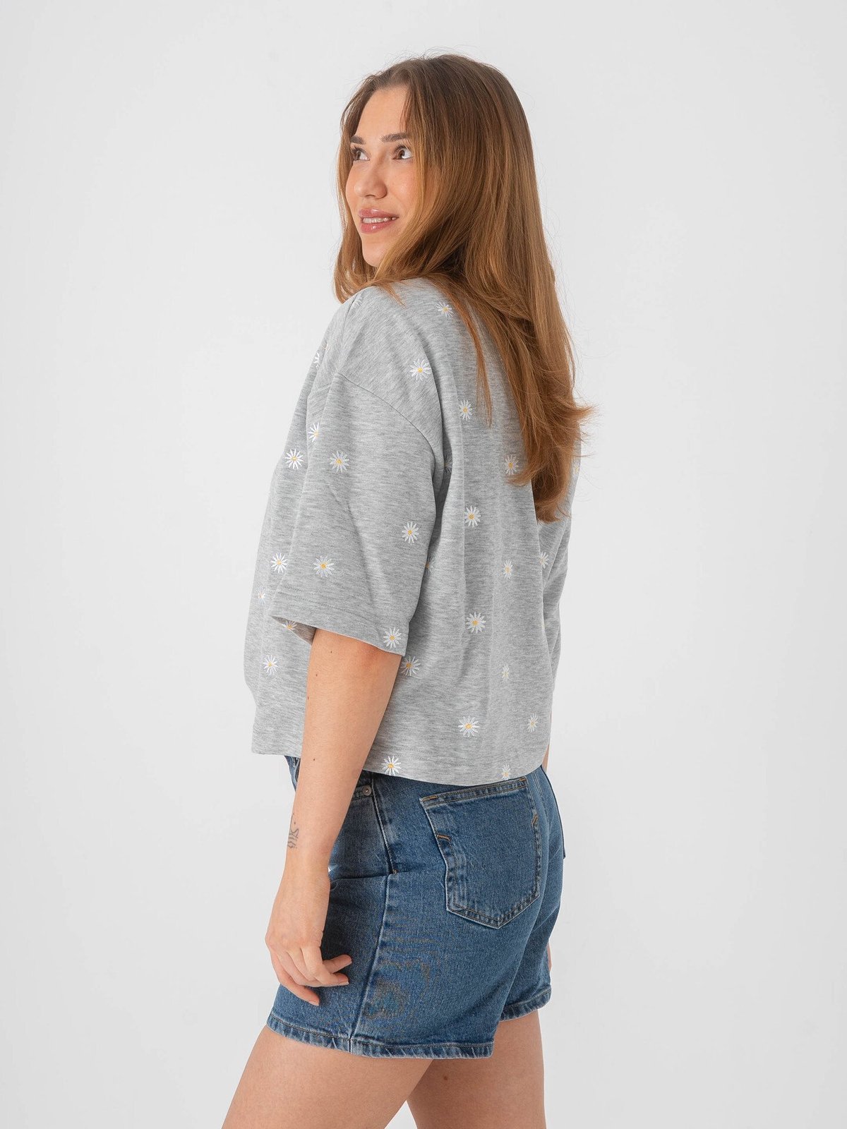 Only Luna 3/4 O-Neck Unbrushed Sweat Grå