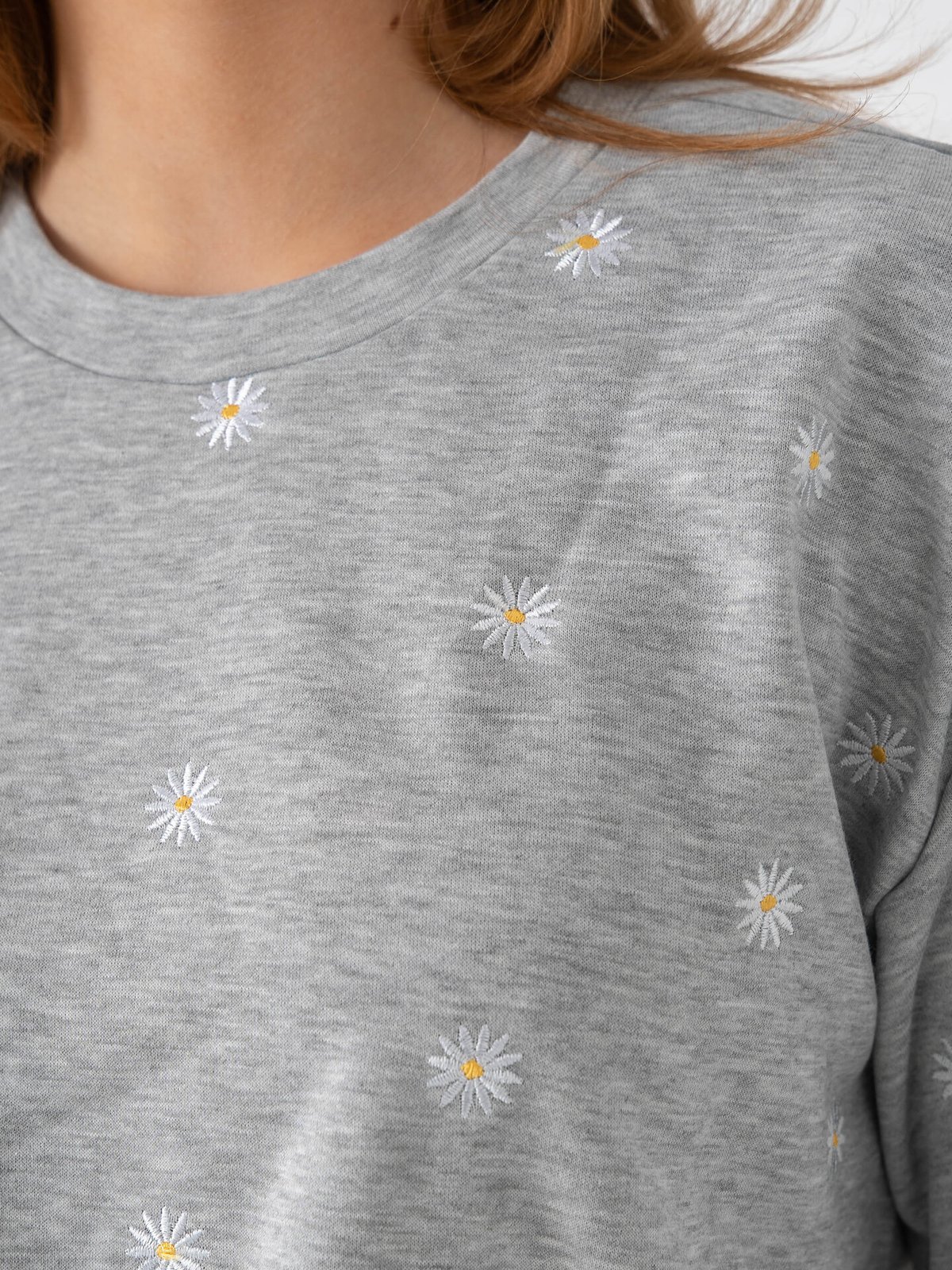 Only Luna 3/4 O-Neck Unbrushed Sweat Grå