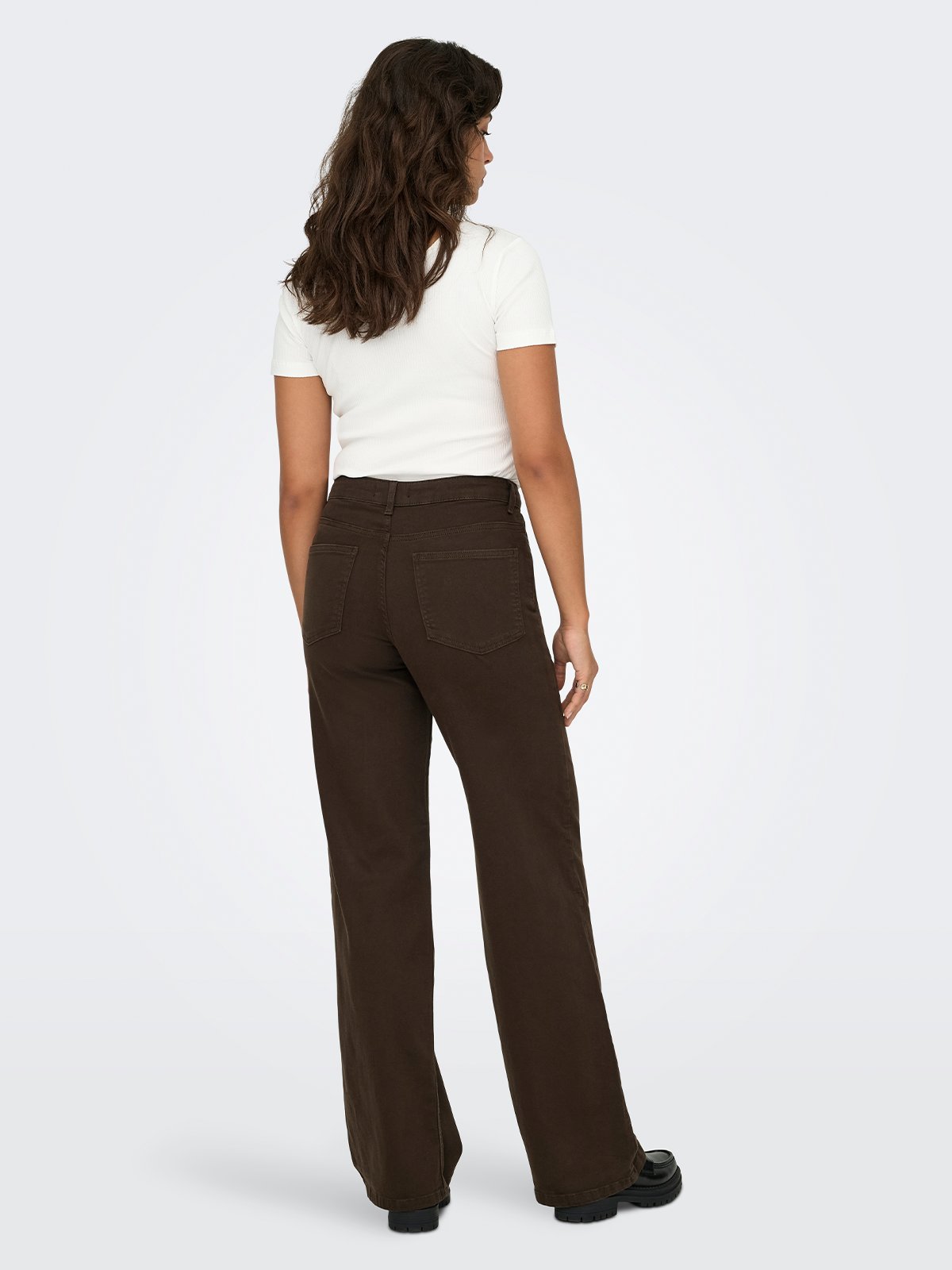 Only Madison Blush High Waist Wide Color Denim Dark Brown Denim