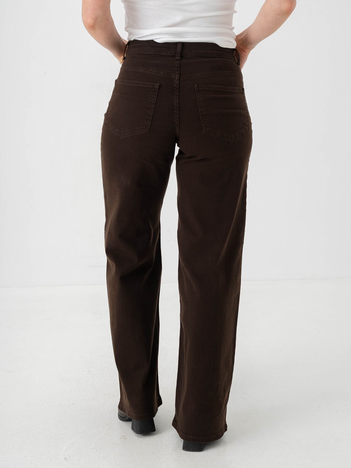 Only Madison Blush High Waist Wide Color Denim Dark Brown Denim