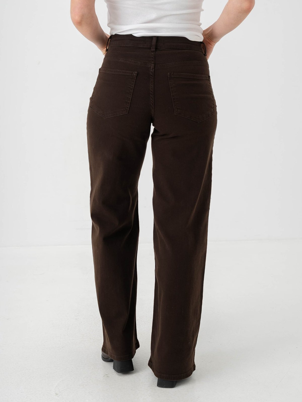 Only Madison Blush High Waist Wide Color Denim Dark Brown Denim