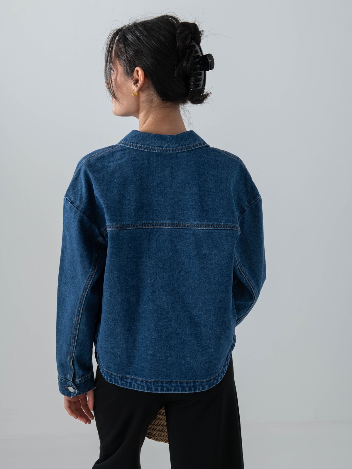 Only Ferbie Long Sleeve Denim Shacket Medium Blue Denim