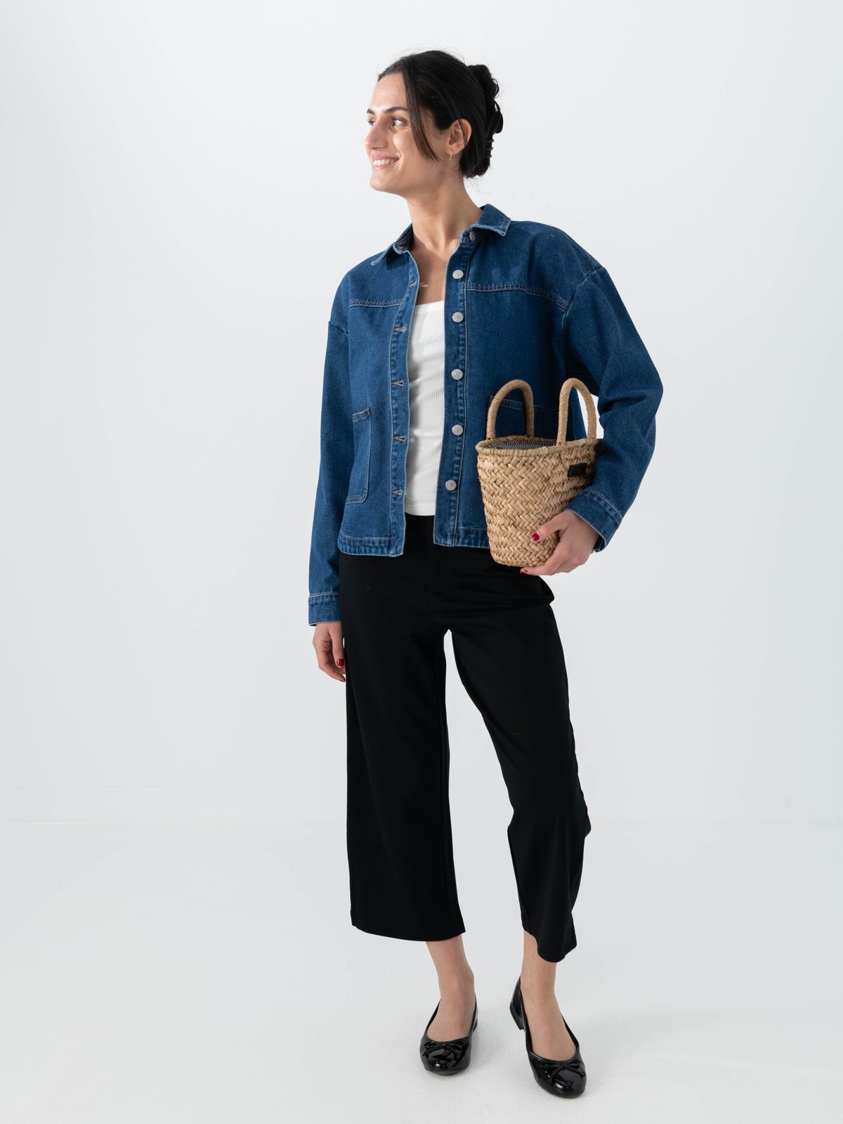 Only Ferbie Long Sleeve Denim Shacket Medium Blue Denim