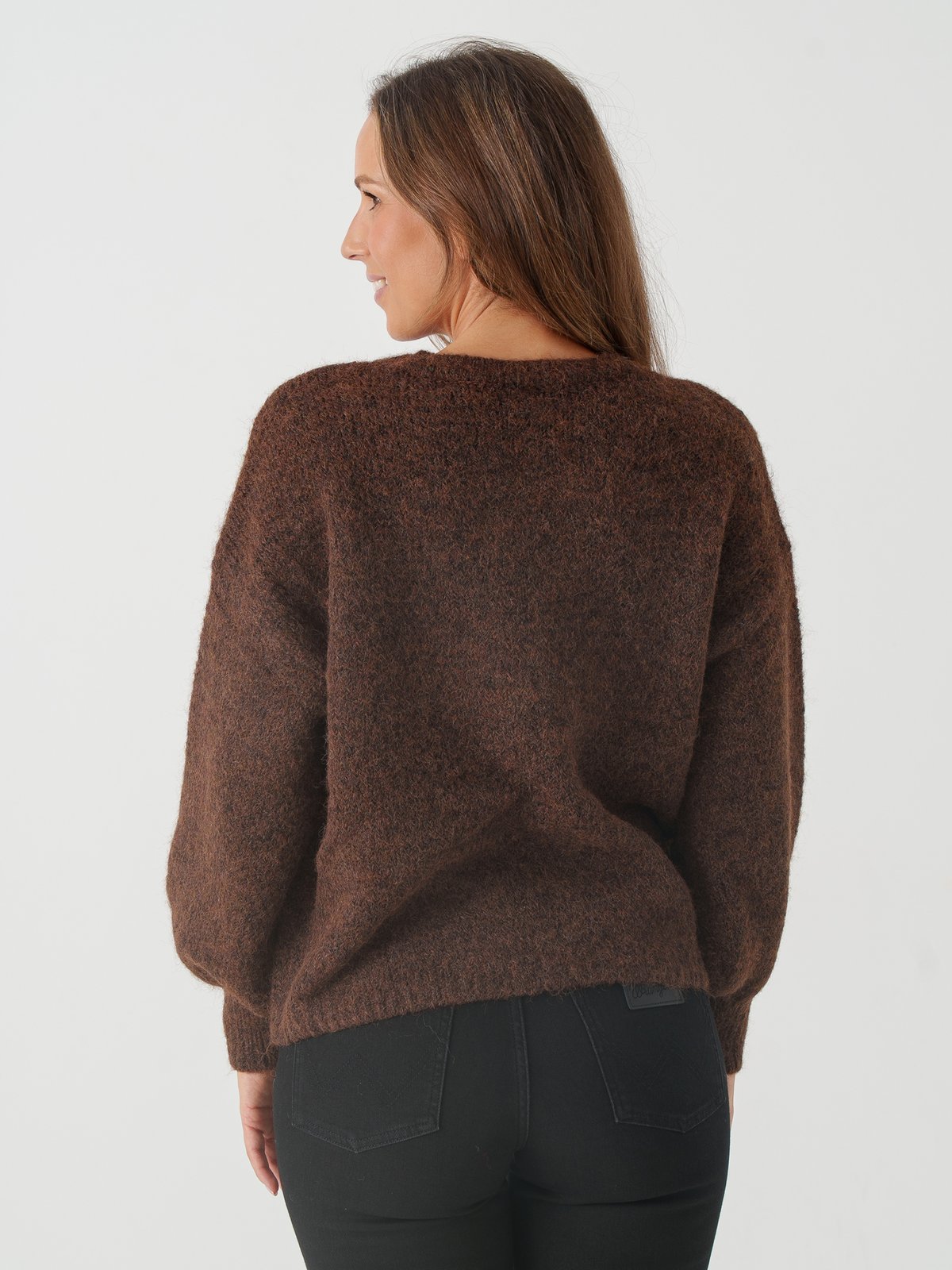 Only Nellie Long Sleeve O-Neck Knit Coffee Bean Melange