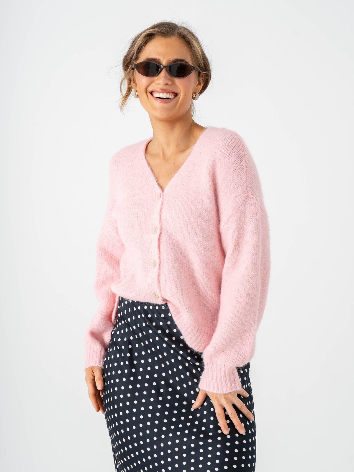 Only Nordra Long Sleeve V-Neck Cardigan Pale Lilac Melange