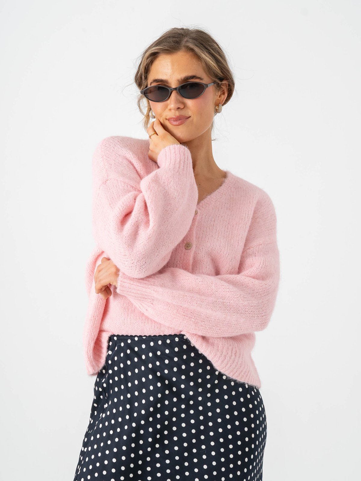 Only Nordra Long Sleeve V-Neck Cardigan Pale Lilac Melange