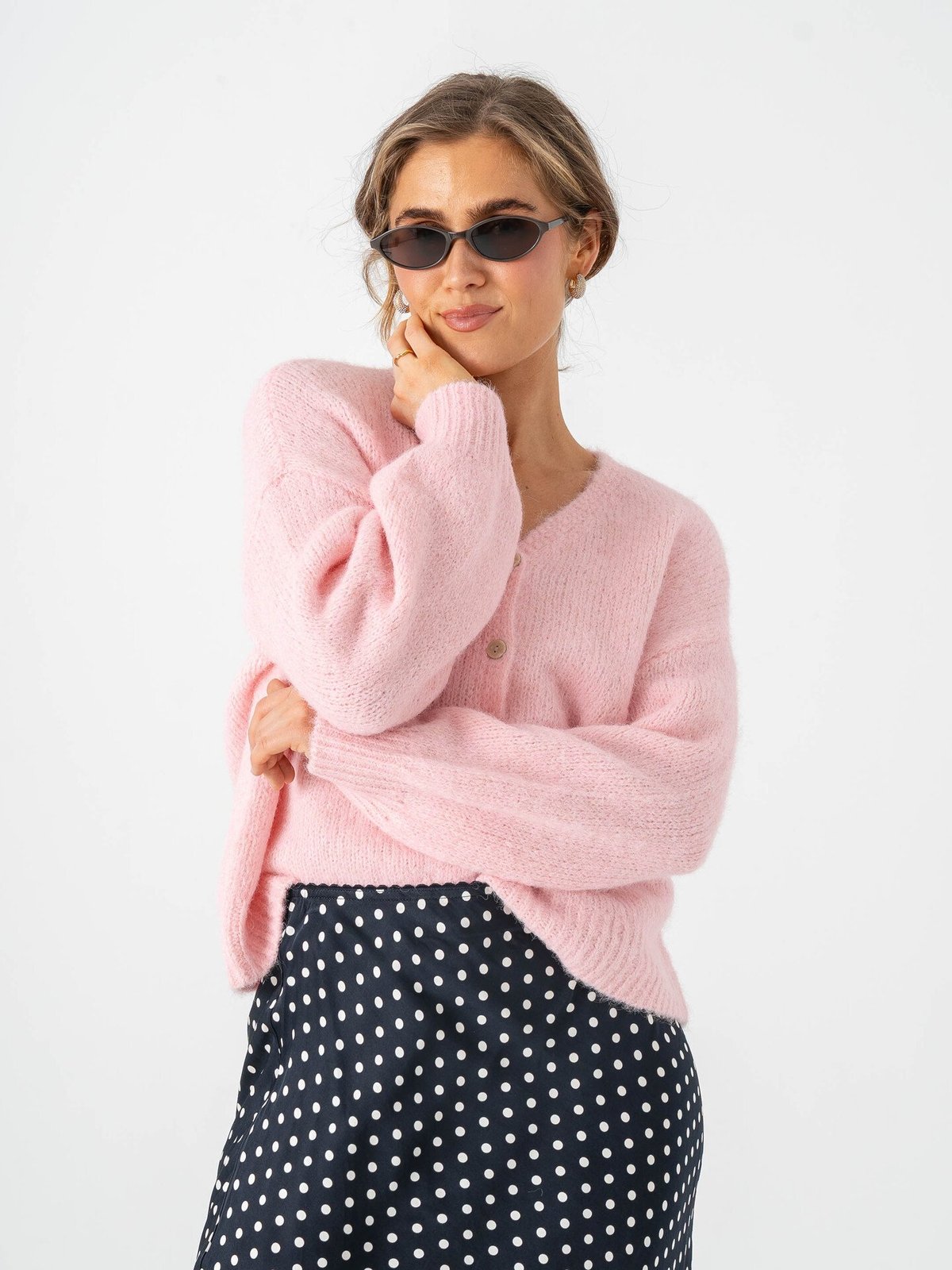 Only Nordra Long Sleeve V-Neck Cardigan Pale Lilac Melange
