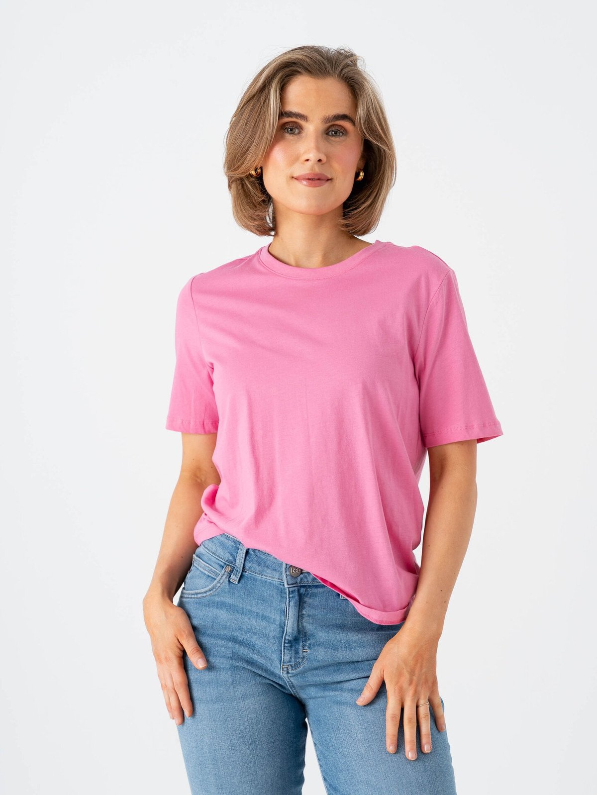 Only Happy Life Short Sleeve O-Neck Tee Rosa