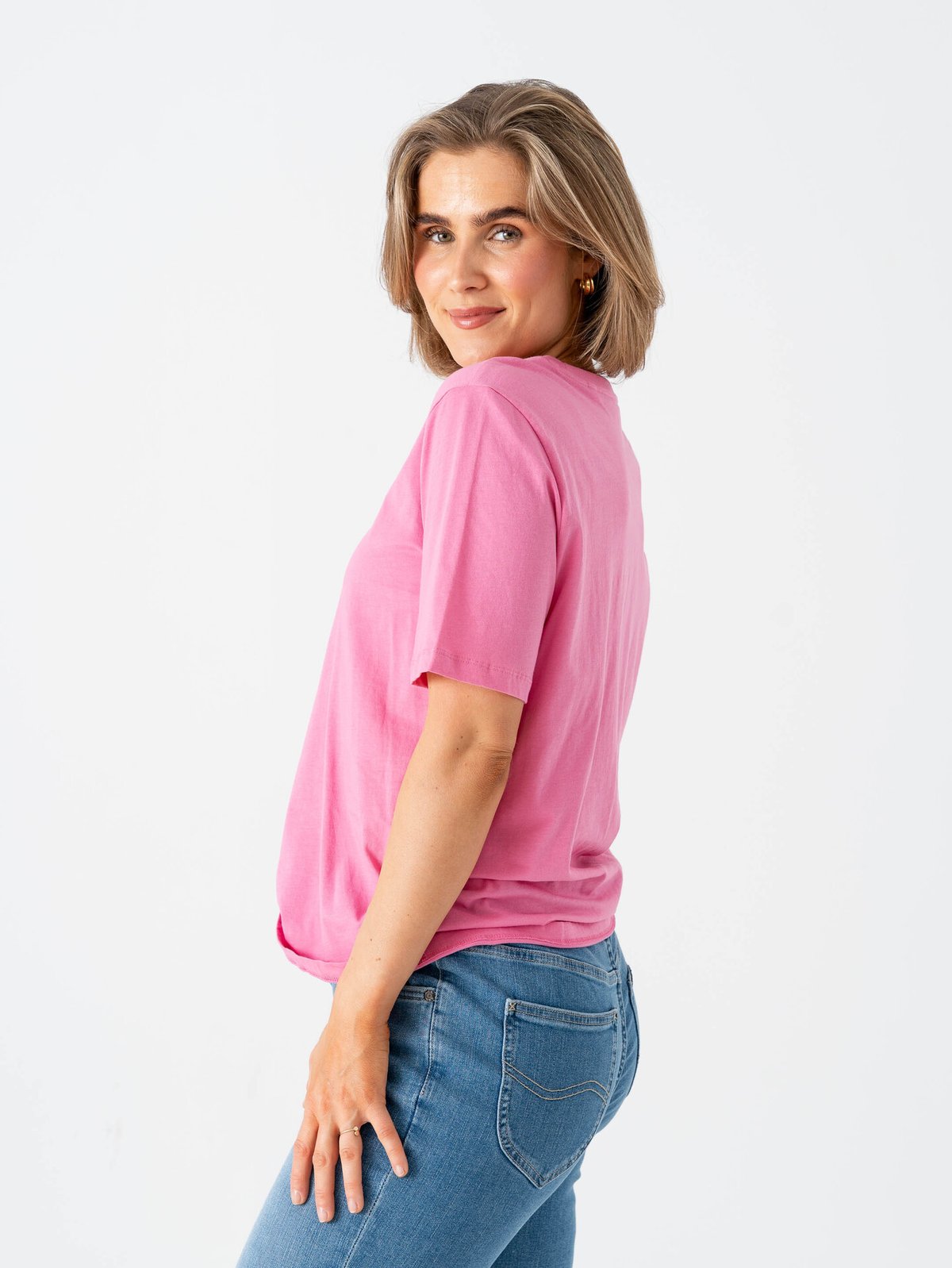 Only Happy Life Short Sleeve O-Neck Tee Rosa