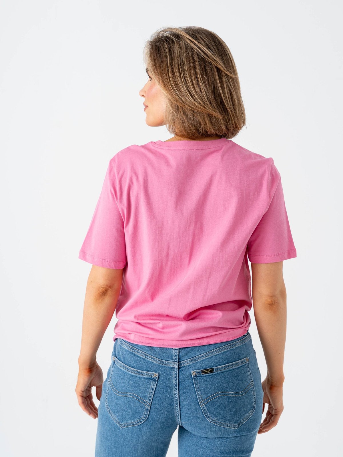 Only Happy Life Short Sleeve O-Neck Tee Rosa