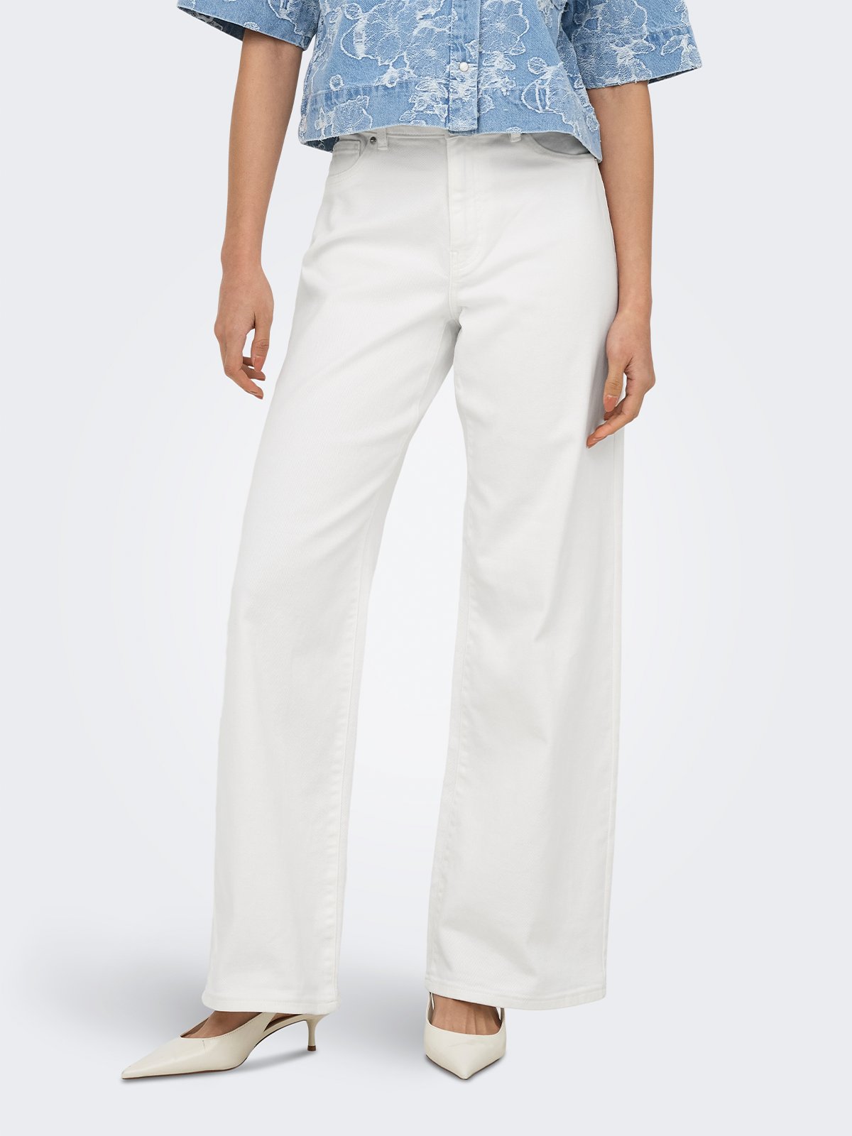 Only Madison-Sille High Waist Pocket Pant Bright White