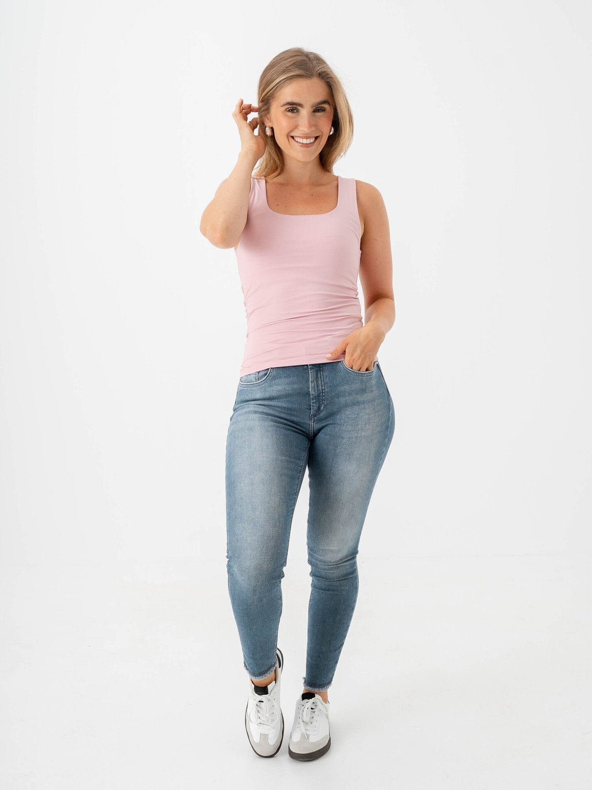 Only Blush Mid RW Denim Special Blue Grey Denim