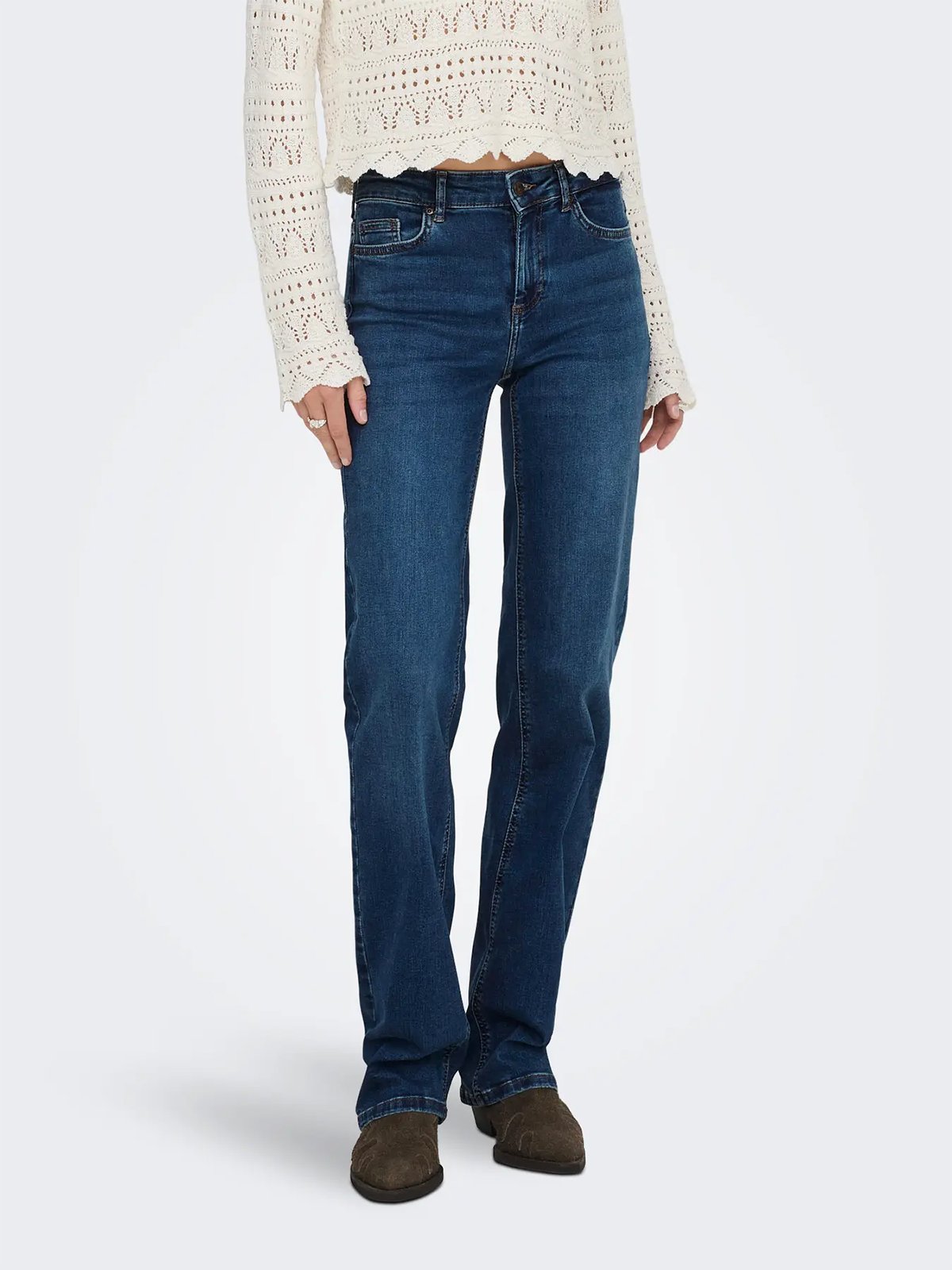 Only Blush Mid RW Denim Dark Blue Denim
