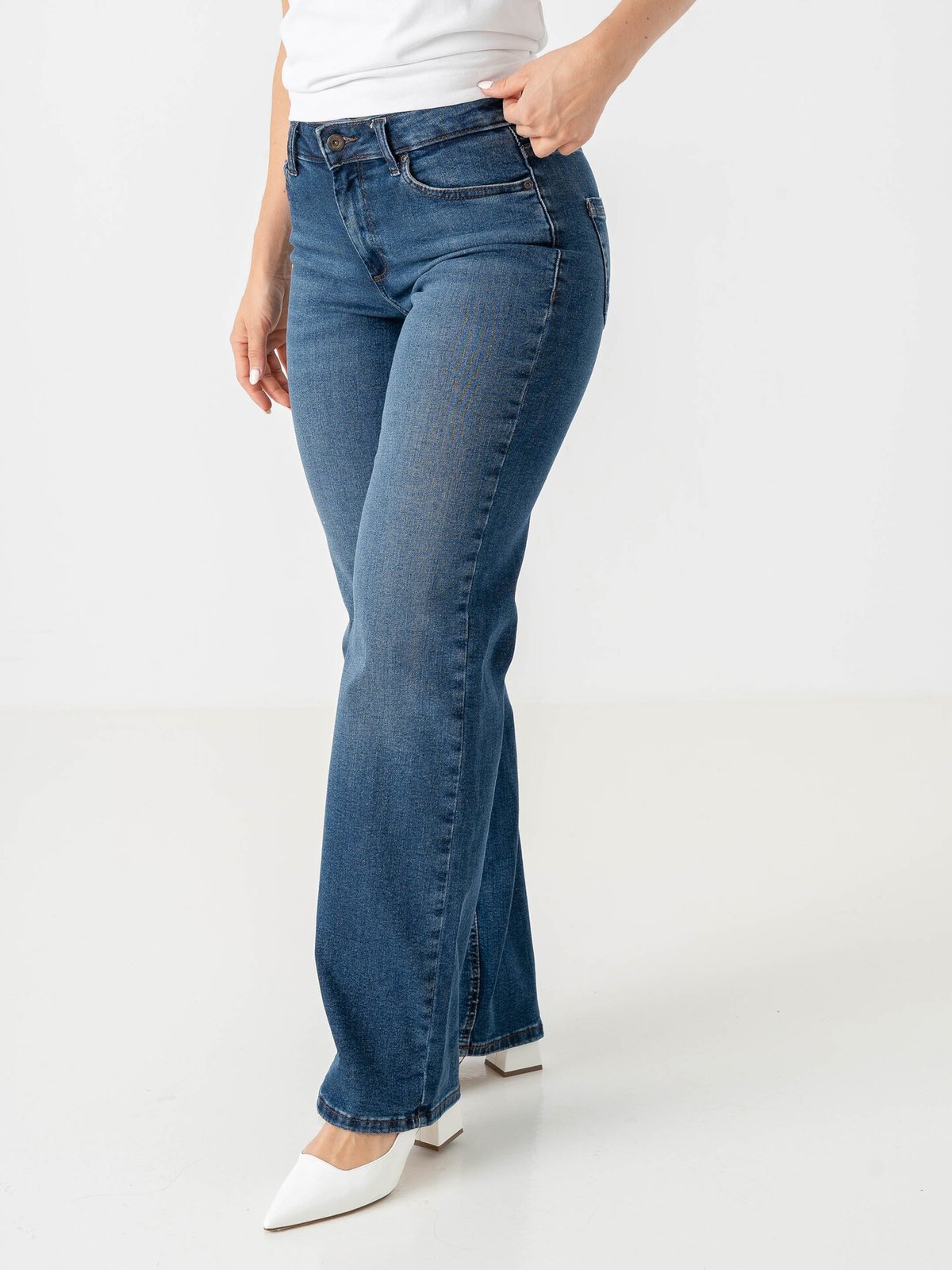 Only Blush Mid Regular Waist Denim Dark Blue Denim