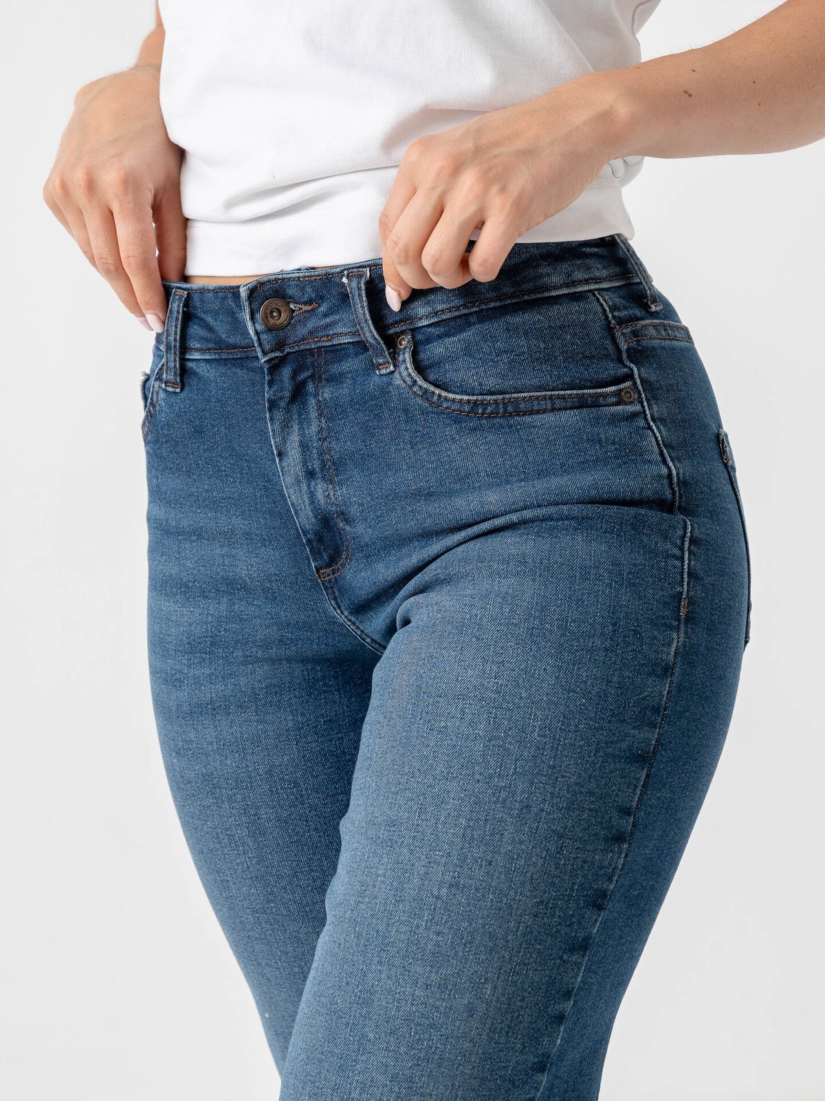 Only Blush Mid Regular Waist Denim Dark Blue Denim
