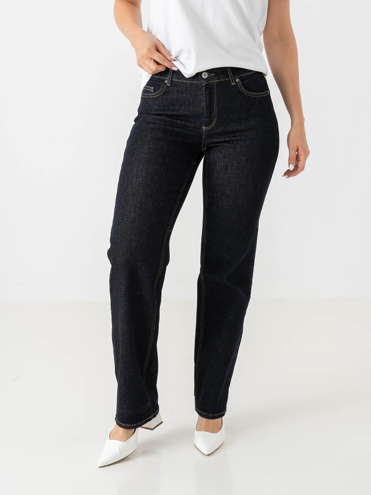 Only Blush Mid Regular Waist Denim Dark Blue Denim