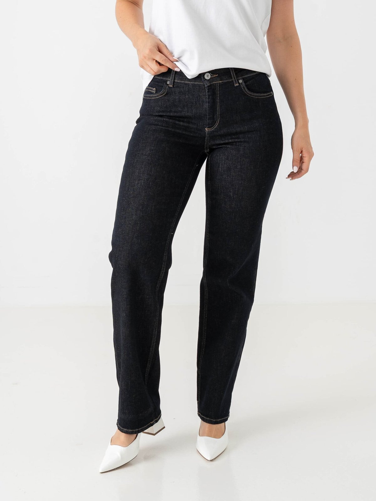 Only Blush Mid Regular Waist Denim Dark Blue Denim
