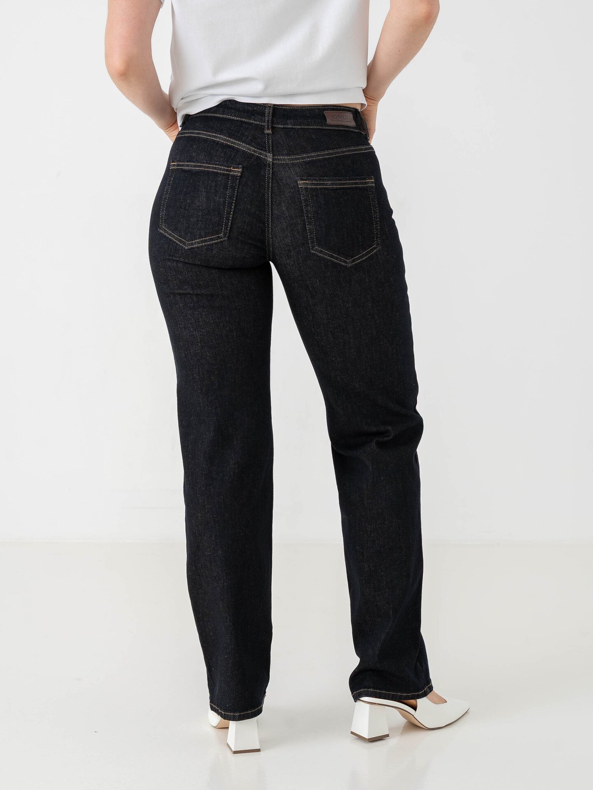 Only Blush Mid Regular Waist Denim Dark Blue Denim