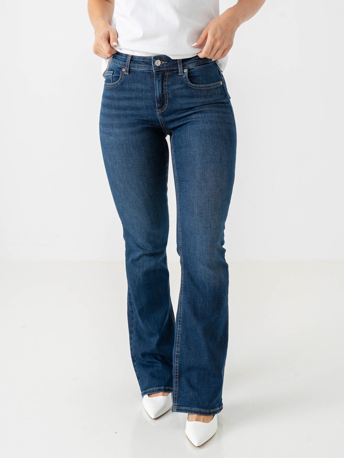 Only Blush Mid Regular Waist Denim Dark Blue Denim