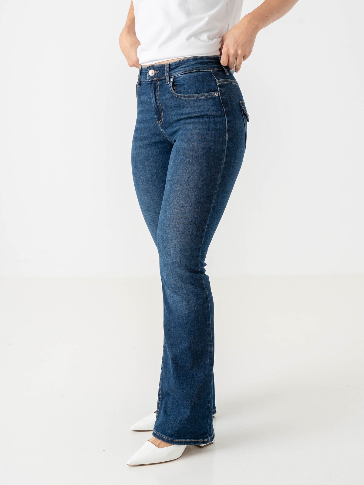 Only Blush Mid Regular Waist Denim Dark Blue Denim