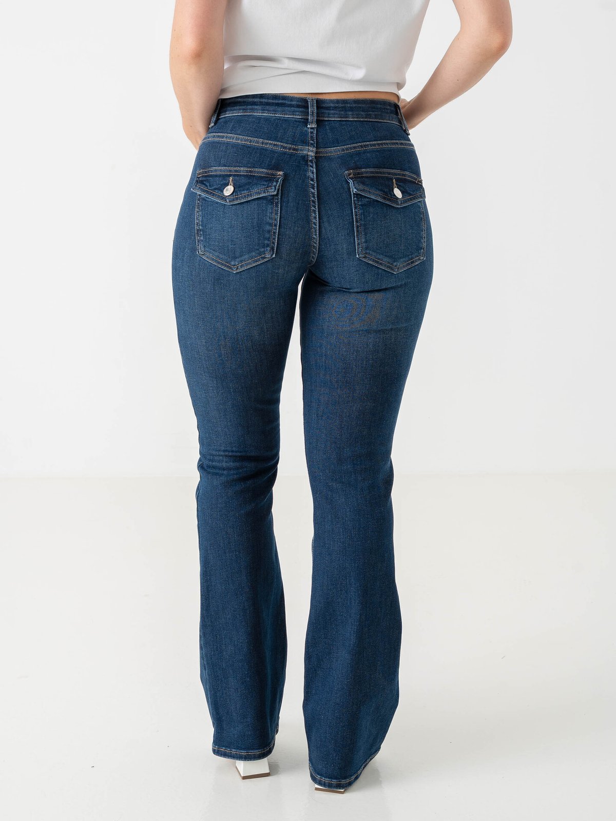Only Blush Mid Regular Waist Denim Dark Blue Denim