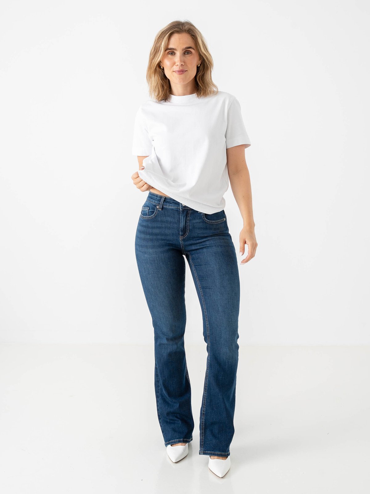 Only Blush Mid Regular Waist Denim Dark Blue Denim