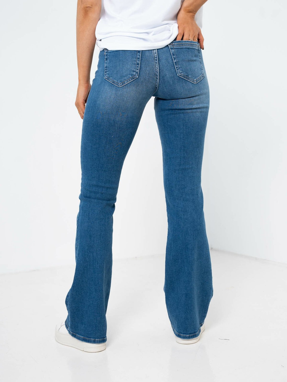 Only Blush Mid Flared Denim Medium Blue Denim