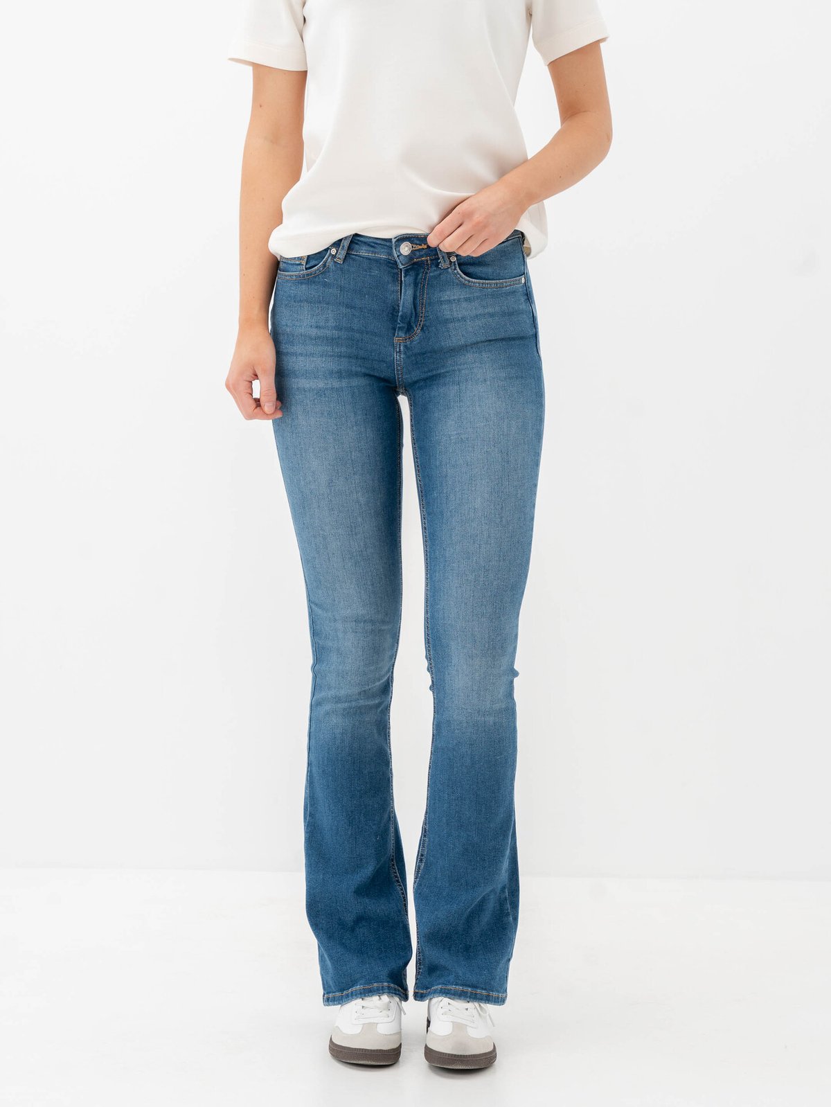 Only Blush Mid Flared Denim Medium Blue Denim