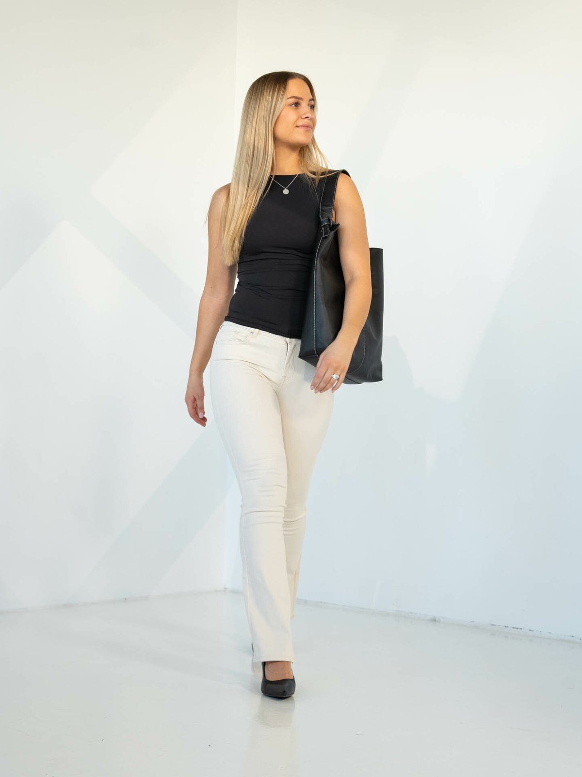 Only Blush Mid Flared Denim Ecru