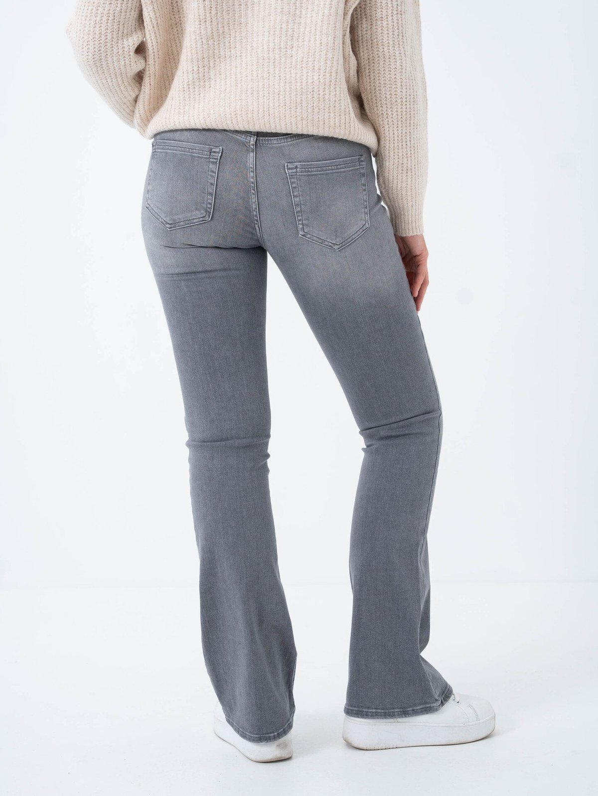 Only Blush Mid Flared Denim Grey Denim