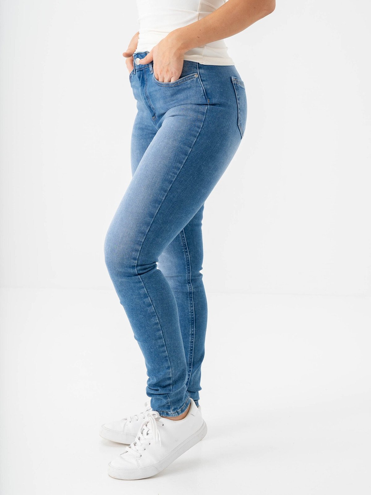 Only Blush Mid Skinny Forever Black Jeans Medium Blue Denim