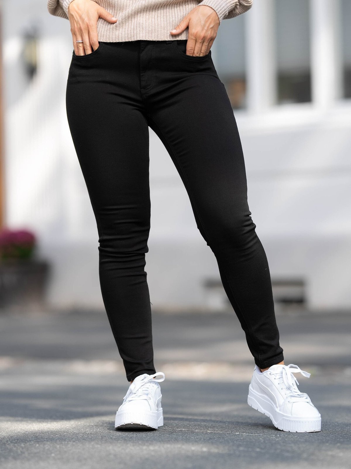 Only Blush Mid Skinny Forever Black Jeans Black Denim