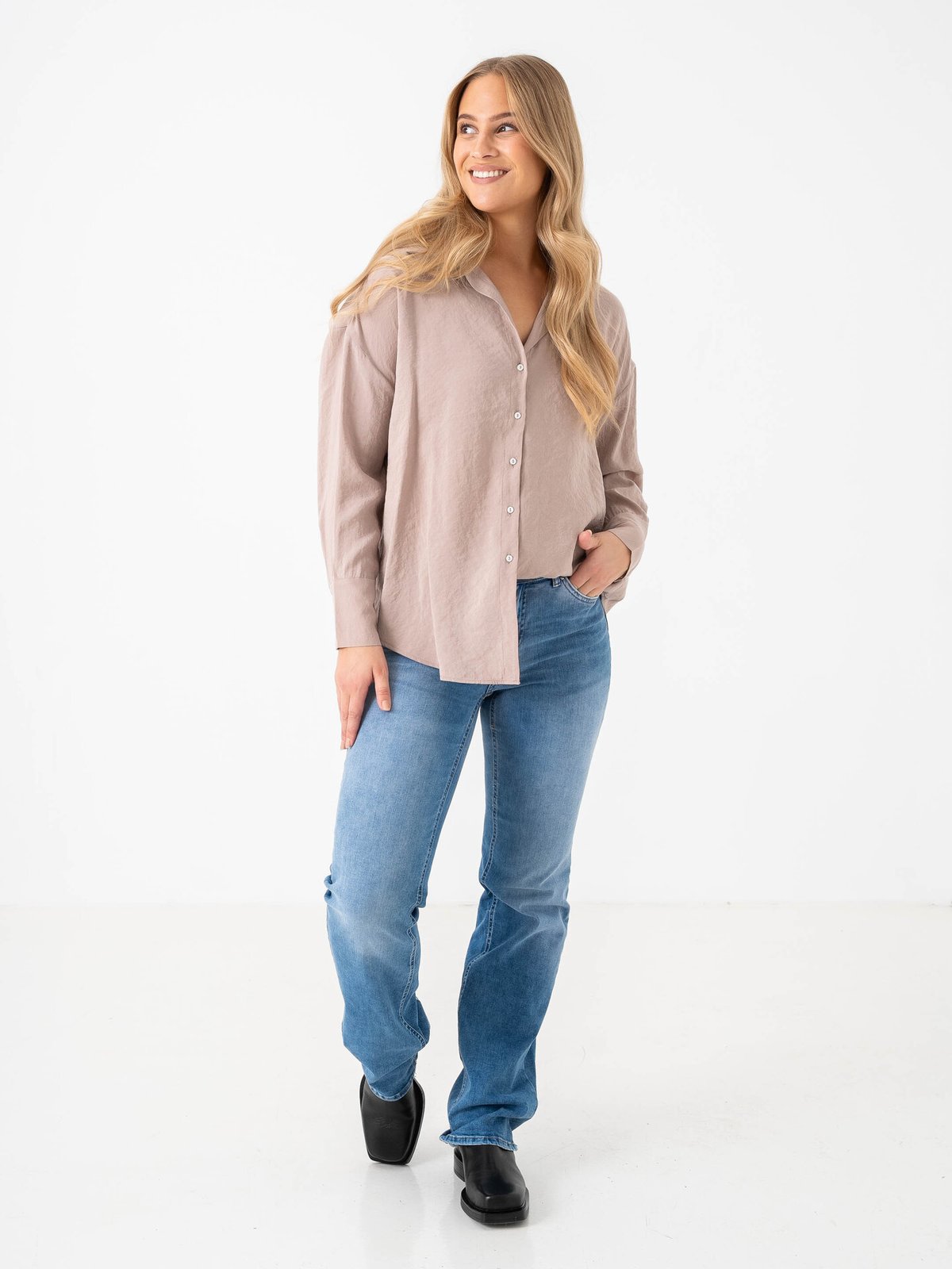 Only Blush Mid Straight Denim Medium Blue Denim