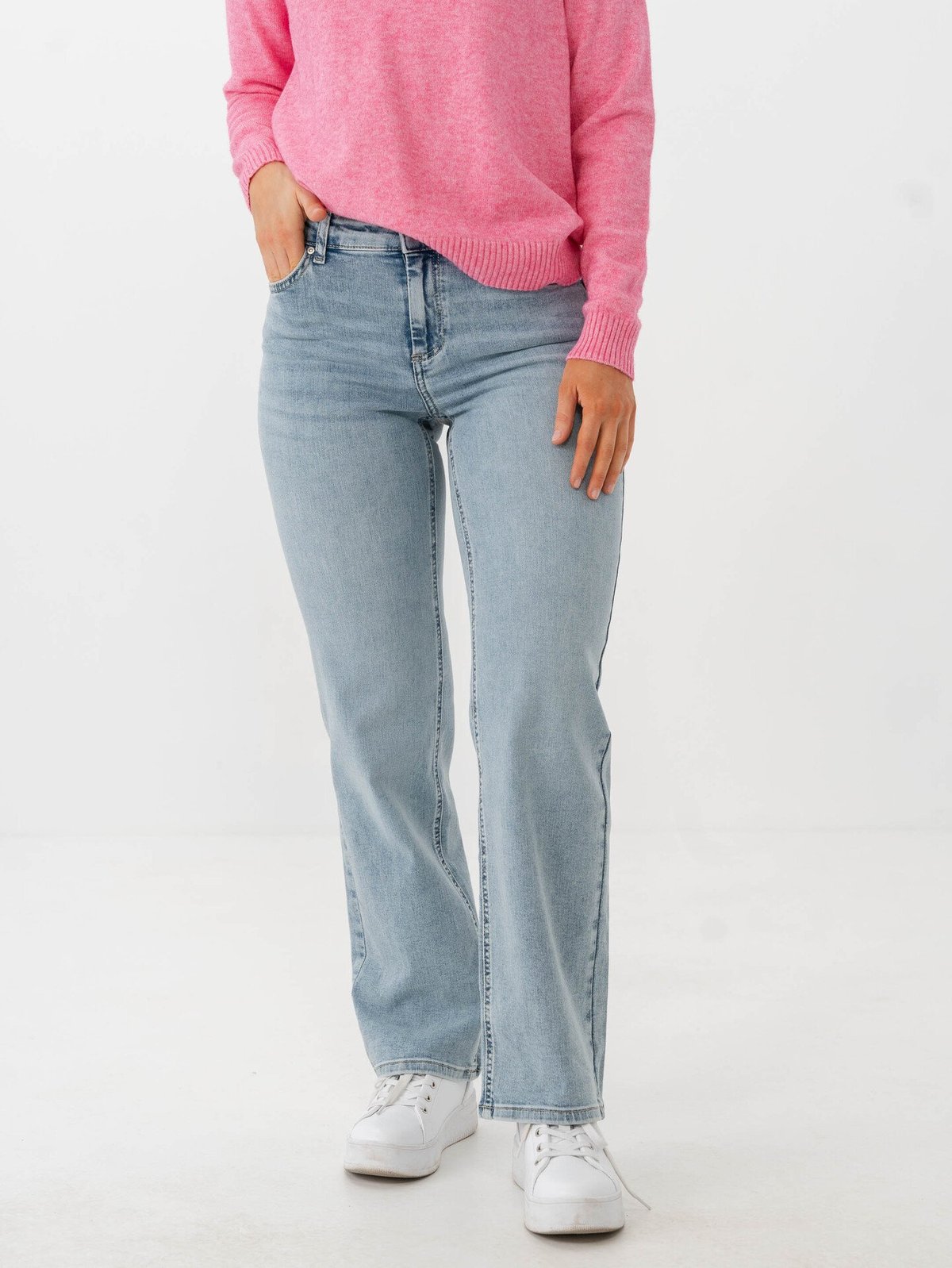 Only Blush Mid Straight Denim Light Blue Denim