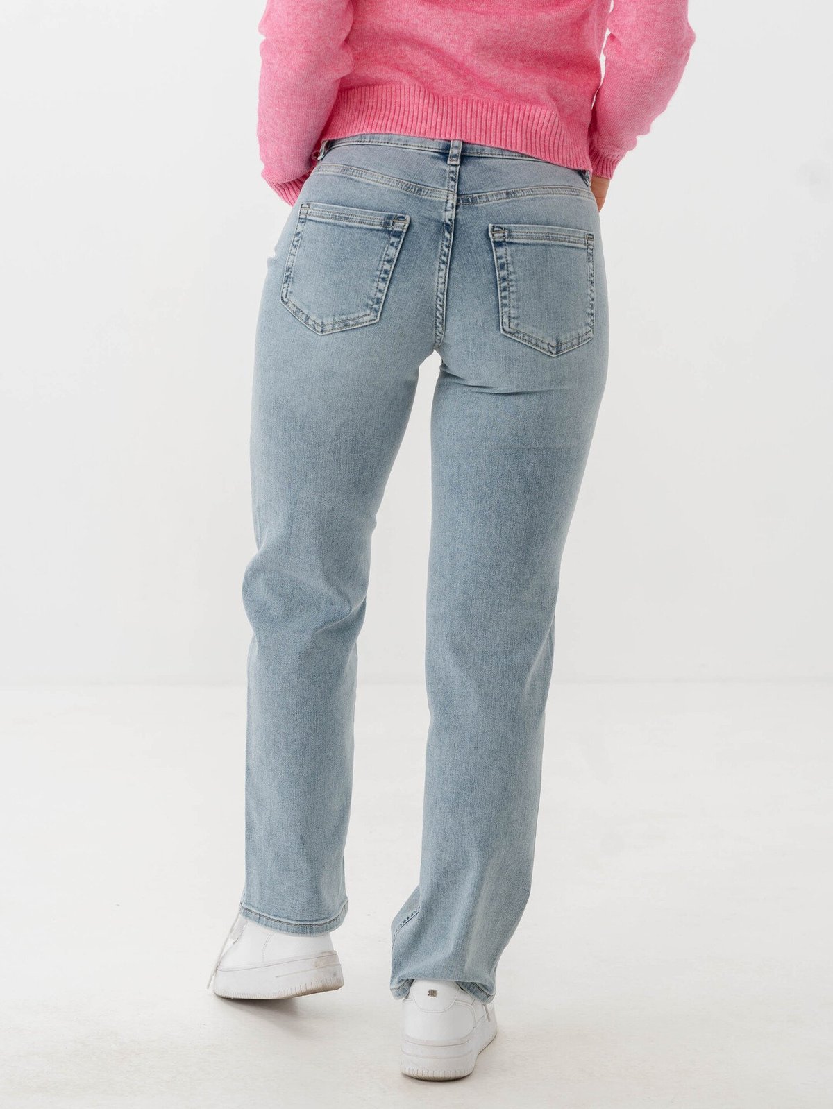 Only Blush Mid Straight Denim Light Blue Denim