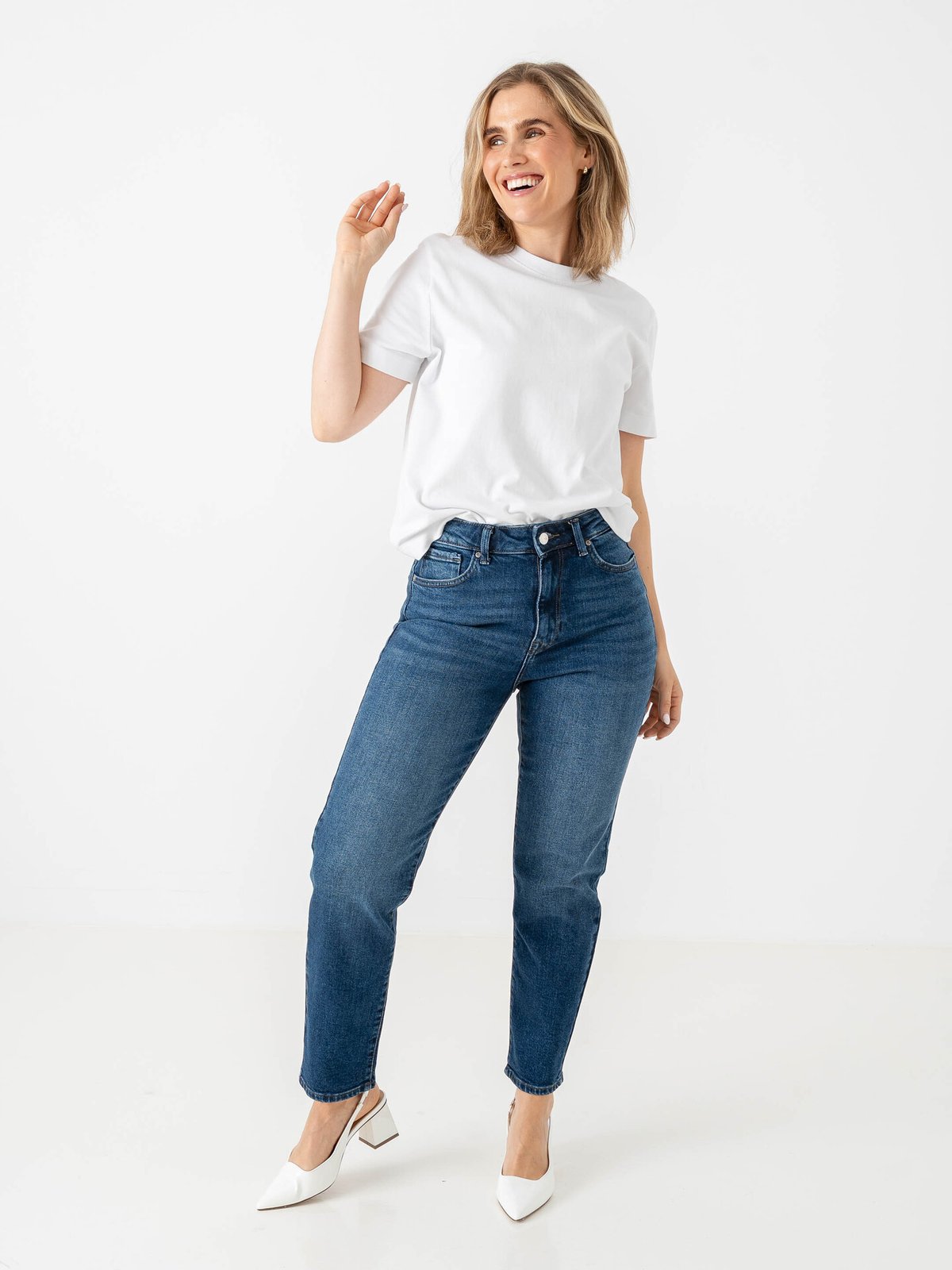 Only Emily Stretch High Waist Denim Dark Blue Denim