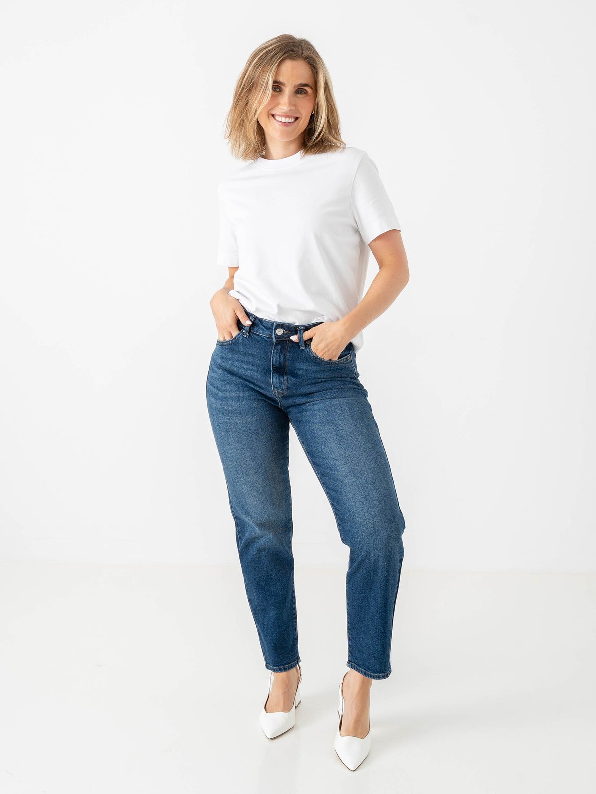 Only Emily Stretch High Waist Denim Dark Blue Denim