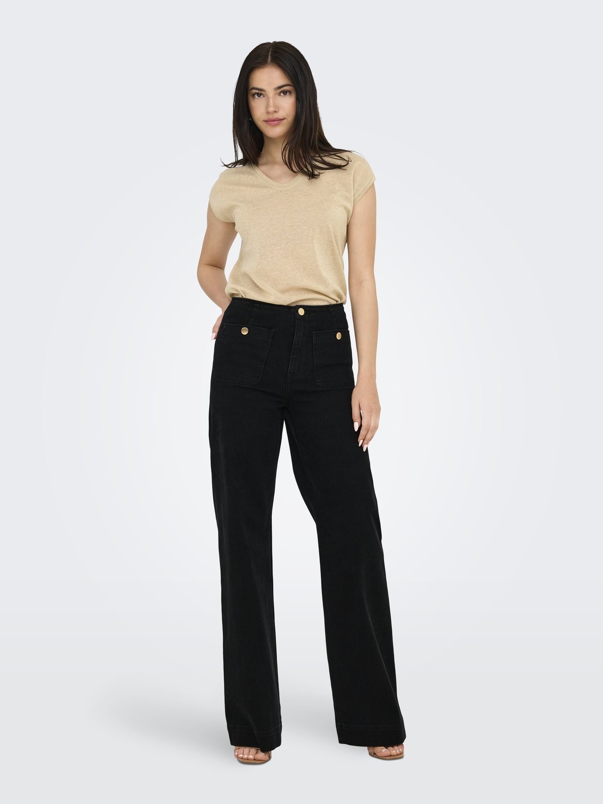 Only Madeline High Waist Wide Pocket Denim Sort