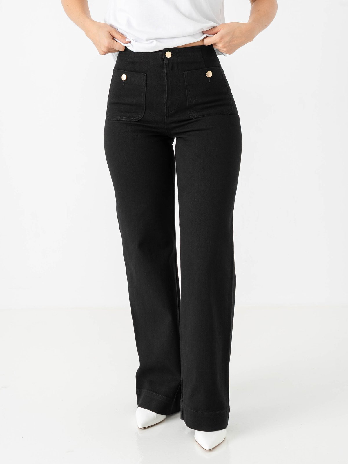 Only Madeline High Waist Wide Pocket Denim Sort