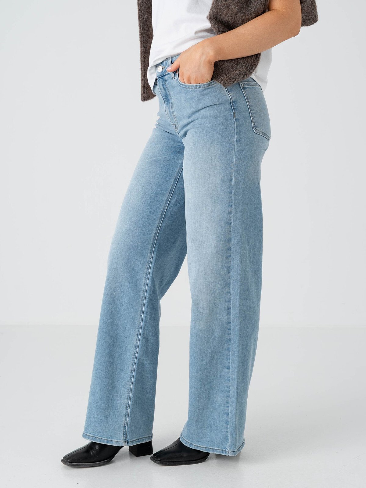 Only Madison Blush High Waist Wide Denim Light Blue Denim