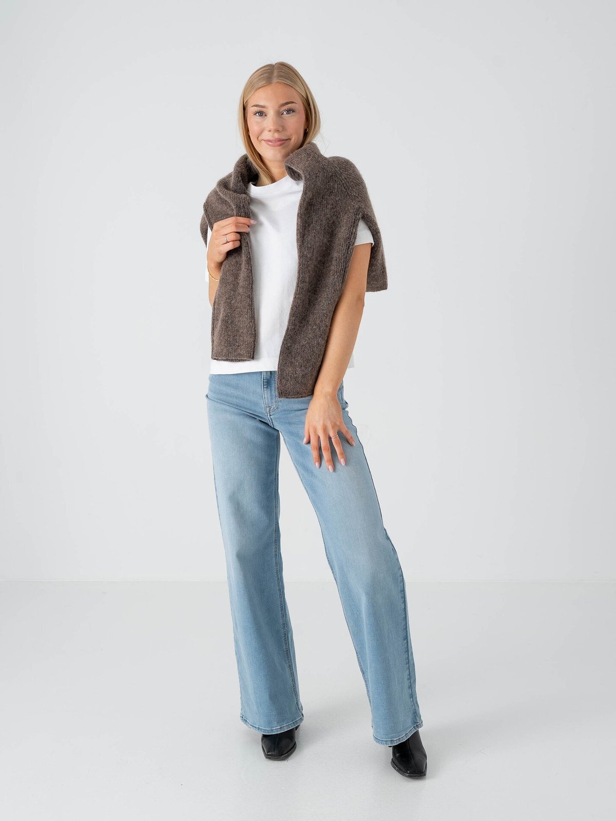 Only Madison Blush High Waist Wide Denim Light Blue Denim