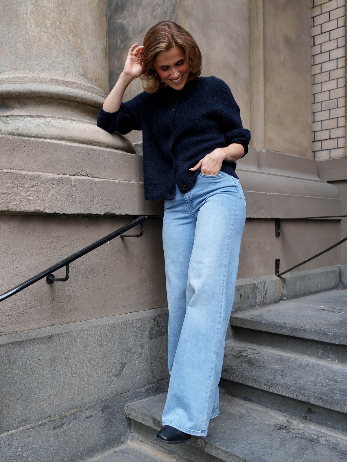 Only Madison Blush High Waist Wide Denim Light Blue Denim