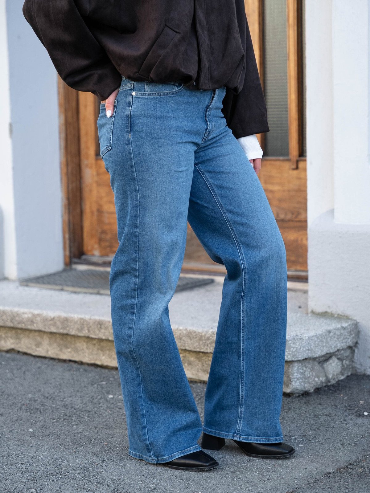 Only Madison Blush High Waist Wide Denim Medium Blue Denim