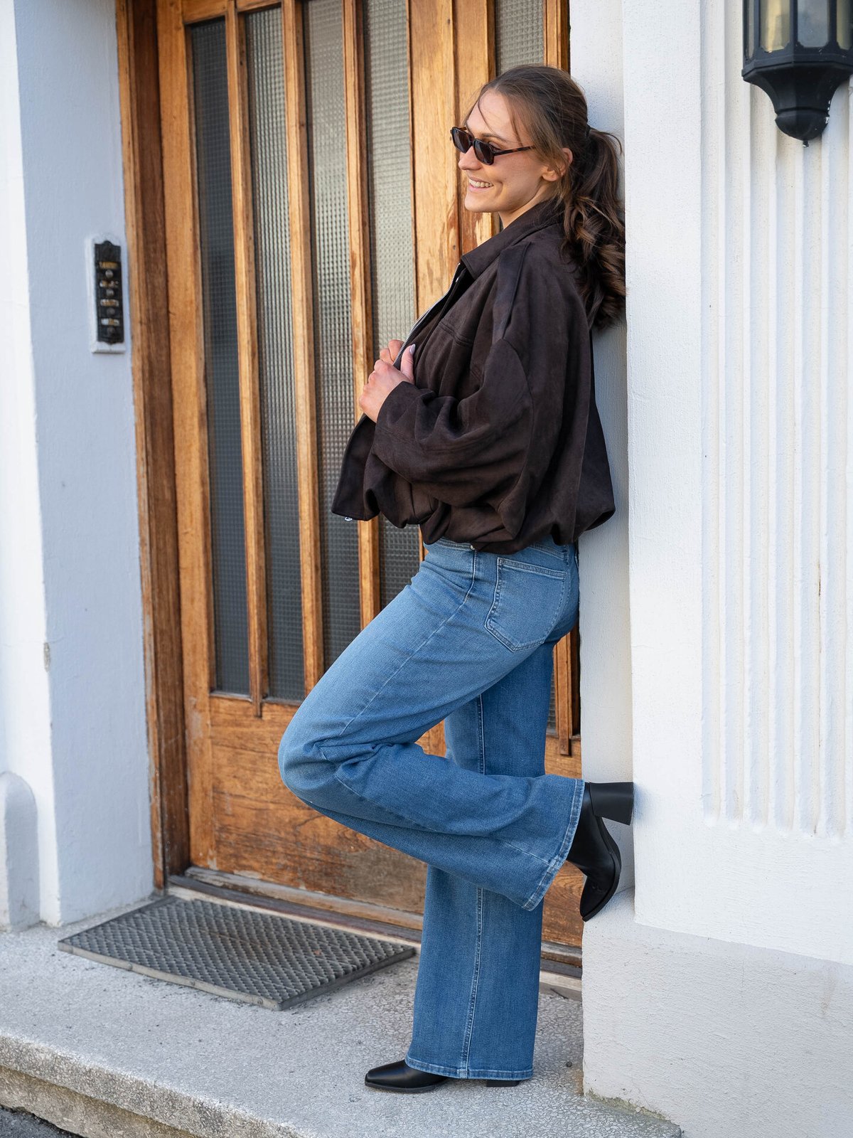 Only Madison Blush High Waist Wide Denim Medium Blue Denim