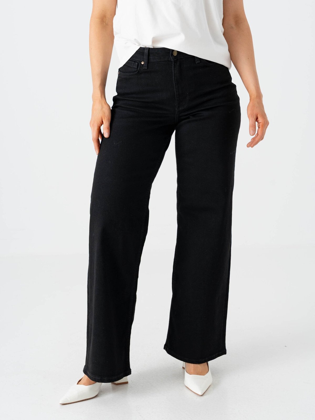 Only Madison Blush High Waist Wide Denim Washed Black